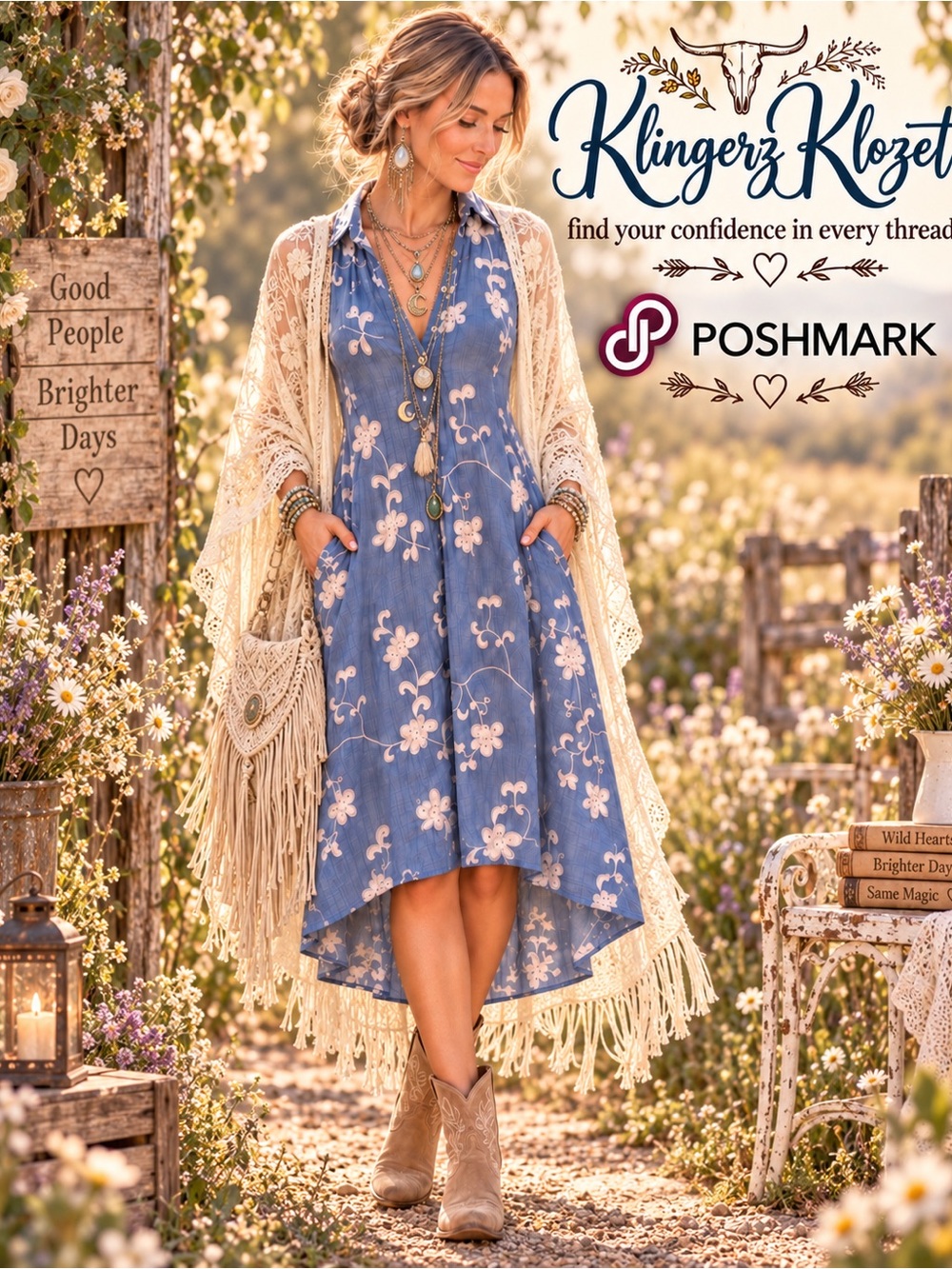 Anthropologie Isabella Sinclair Tillie Embroidered Chambray High Low Dress S